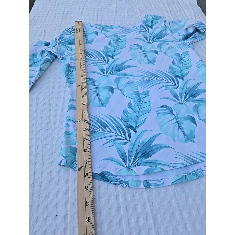 Tommy Bahama IslandZone Leaf Print Top White Green Size S/P - Picture 8 of 8